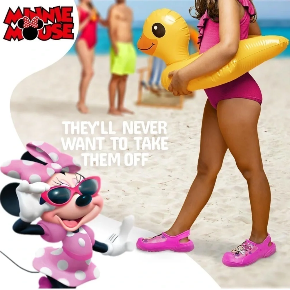 NEW Josmo Girls Clog Water Slides Minnie Mouse Slip On Clogs